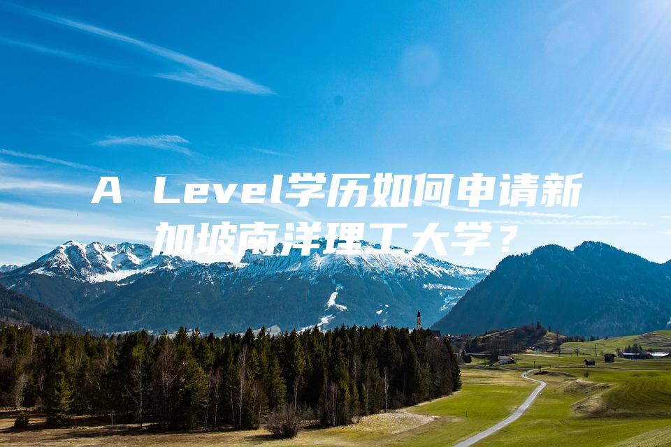 A Level学历如何申请新加坡南洋理工大学？