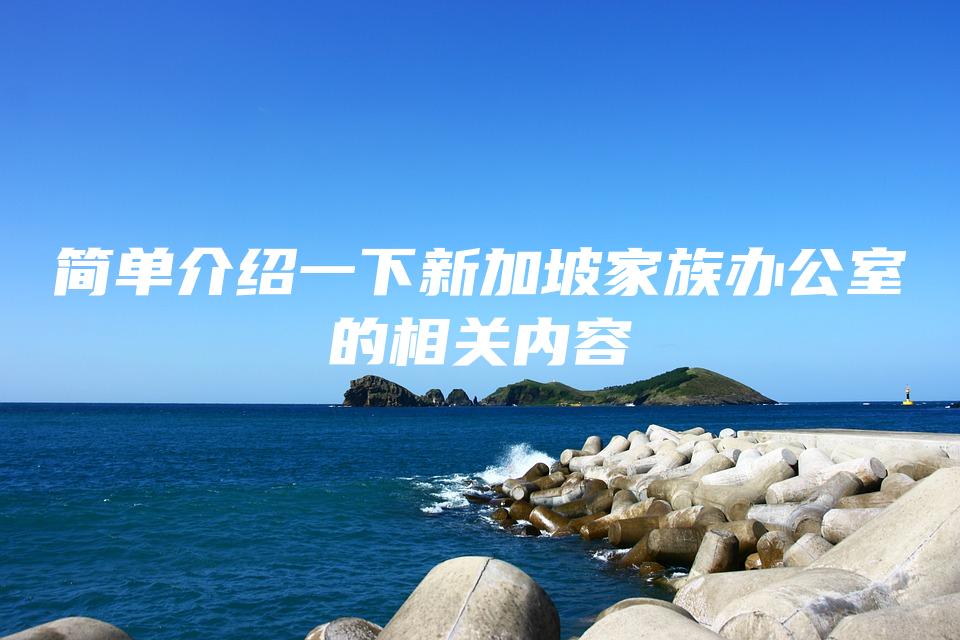 简单介绍一下新加坡家族办公室的相关内容