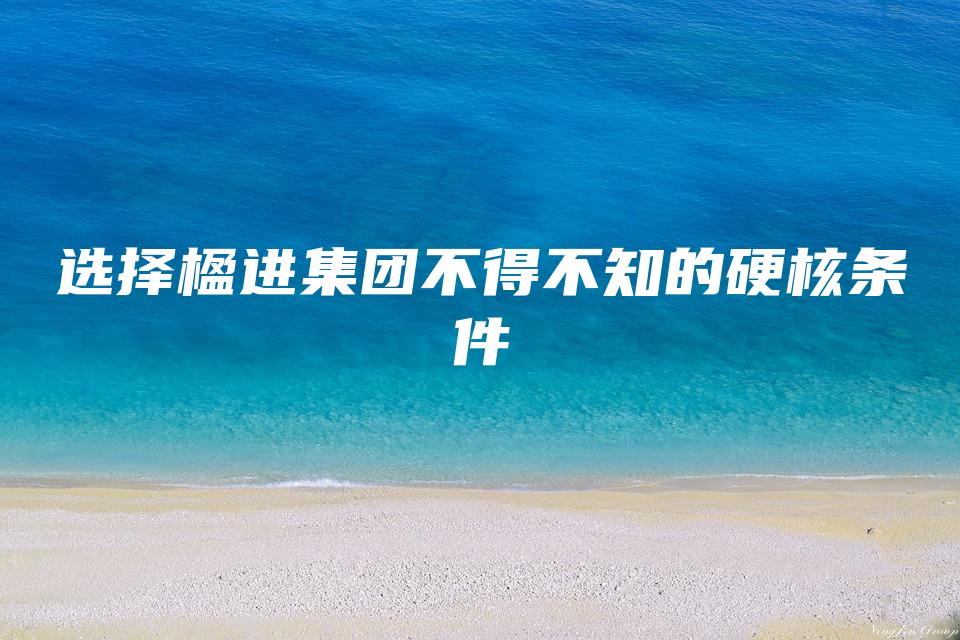 选择楹进集团不得不知的硬核条件