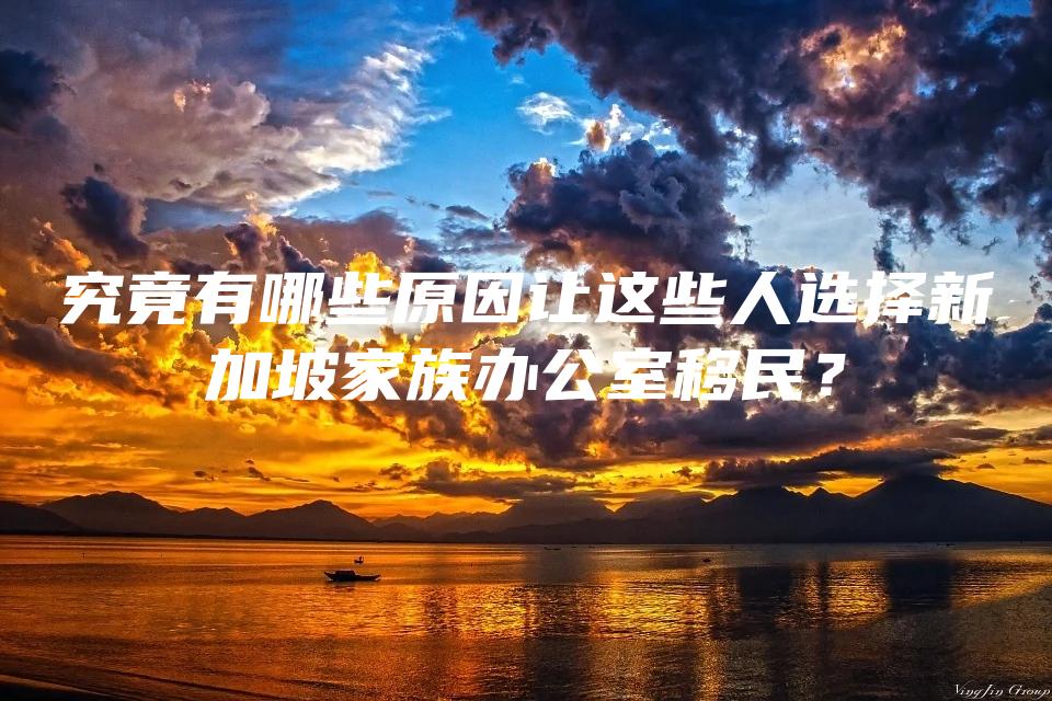 究竟有哪些原因让这些人选择新加坡家族办公室移民？