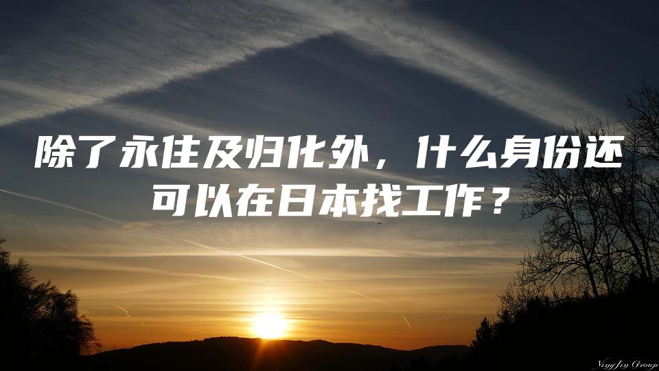 除了永住及归化外，什么身份还可以在日本找工作？