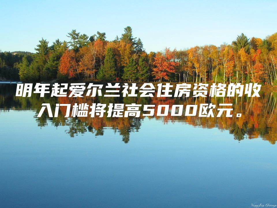 明年起爱尔兰社会住房资格的收入门槛将提高5000欧元。