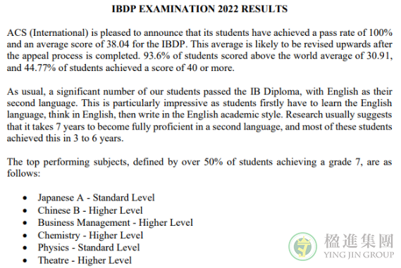 11月新加坡IB考试成绩再次遥遥领先