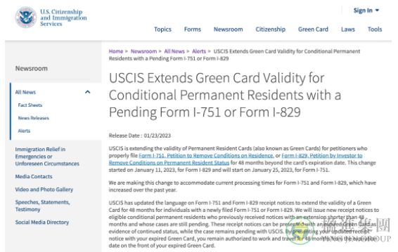 美国临时绿卡持有人身份自动延长