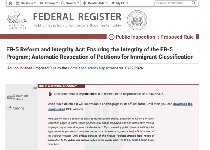 美国EB-5投资移民新规意见征询落幕，2027年涨价或成事实！